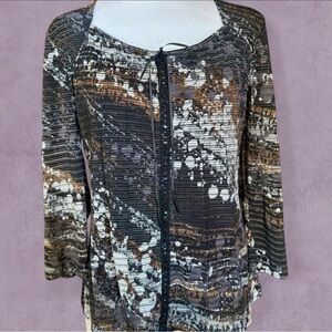 Susan Lawrence | Corset Seam Abstract Top | Size XL | NWT